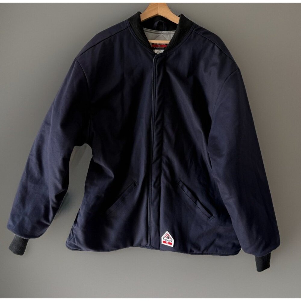 Bulwark‎ Water Repellent Flame Resistant Bomber Jacket Sz XXL-LN Navy